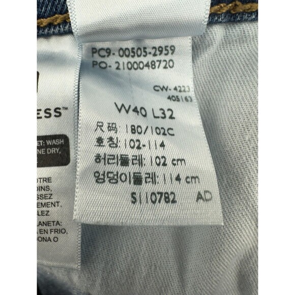 Levi's 505 Jeans Mens 40x32 Blue Denim Regular Fit Straight Leg Stretch Zip Fly - Picture 7 of 12